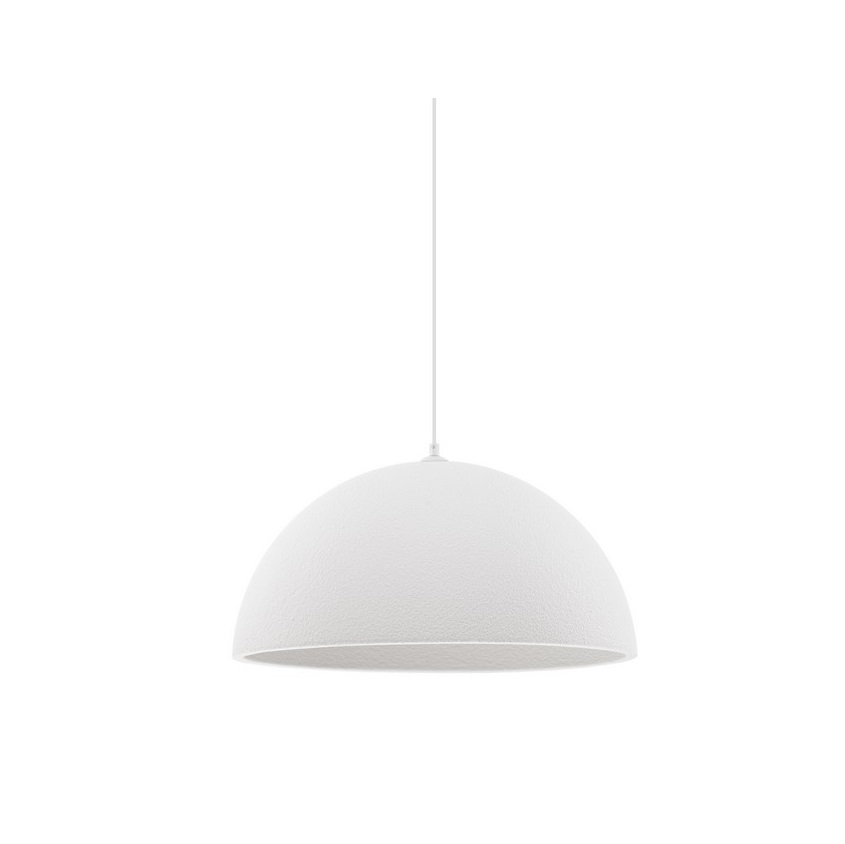 Biała lampa wisząca Cluora - chropowata faktura