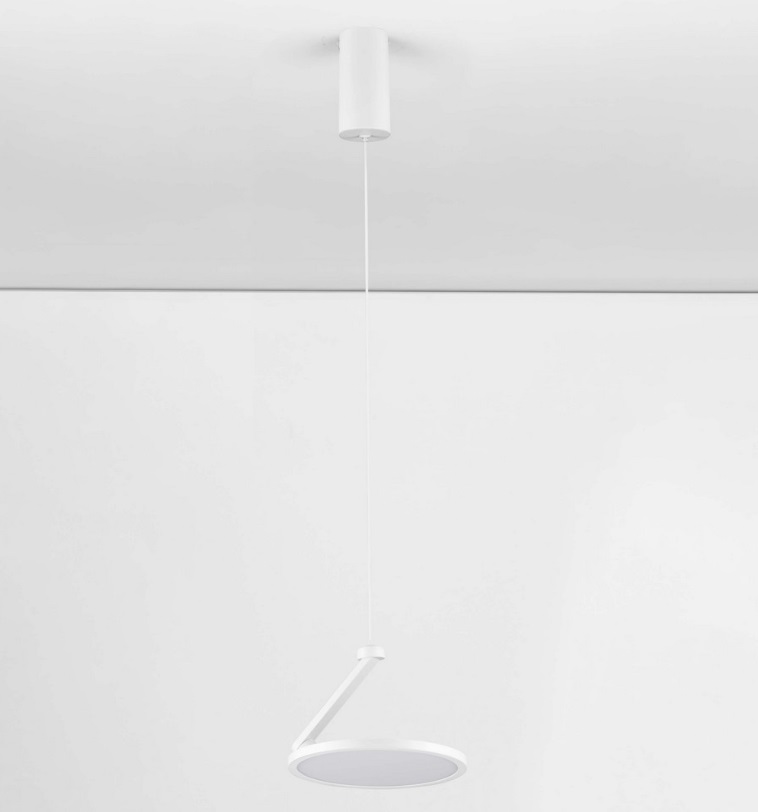 Biała lampa wisząca Eclipto