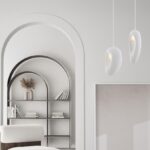 Biała lampa wisząca do salonu Cluora 20 - designerski kształt