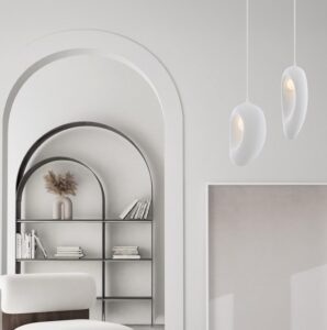 Biała lampa wisząca Cluora 20 - designerski kształt