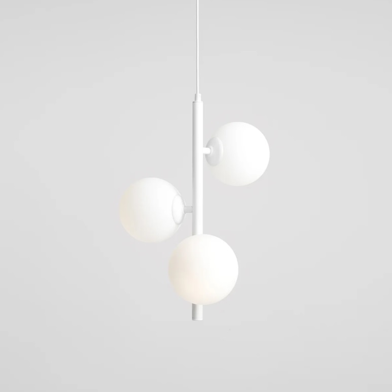 Biała lampa wisząca kule Fin S 34