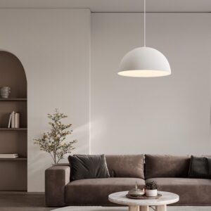 Biała lampa wisząca nad stół Cluora Luce - chropowata powierzchnia