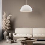 Biała lampa wisząca nad stół Cluora - chropowata faktura