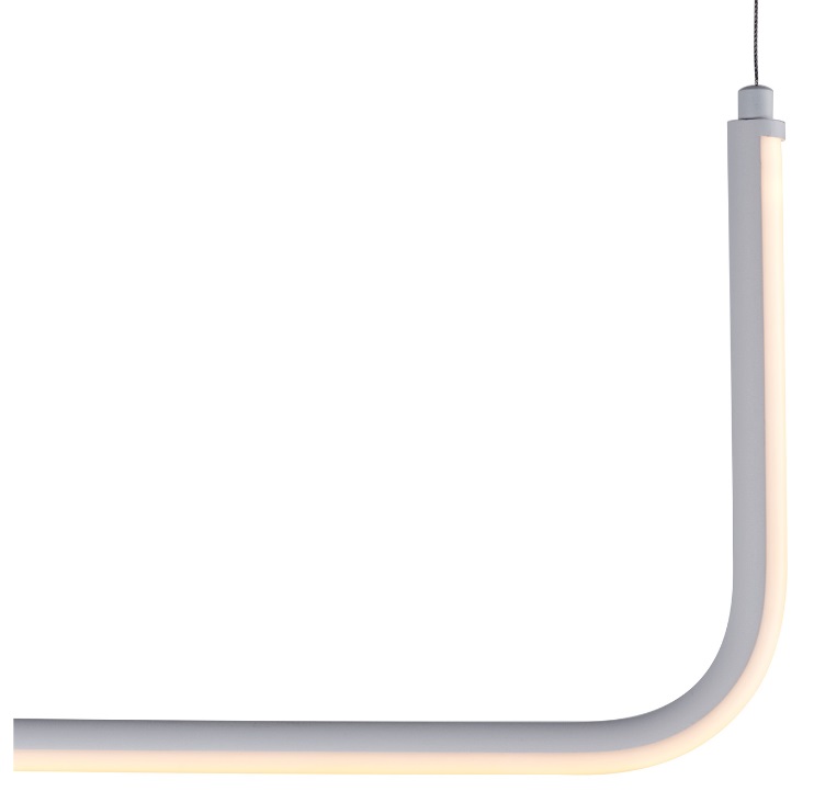 Biała pozioma lampa wisząca Minima 120cm - profil LED