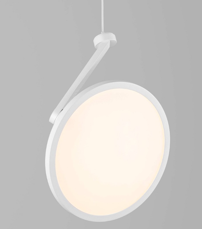 Biała ruchoma lampa wisząca Eclipto - płaska