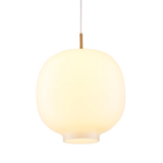 Biało-złota lampa wisząca Boni 35 - mleczne szkło