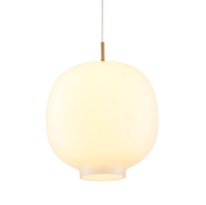 Biało-złota lampa wisząca Boni 35 - mleczne szkło