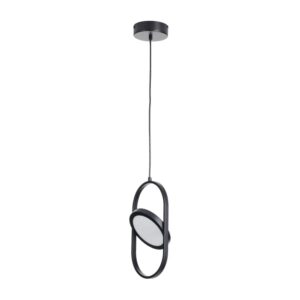 Czarna lampa wisząca Elipse Mini LED - ustawny klosz