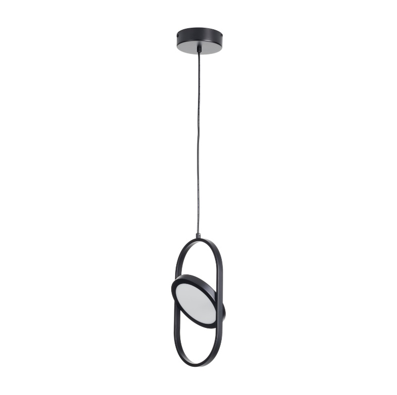 Czarna lampa wisząca Elipse Mini LED - ustawny klosz