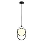 Czarna lampa wisząca Elipse Mini - regulowany klosz LED