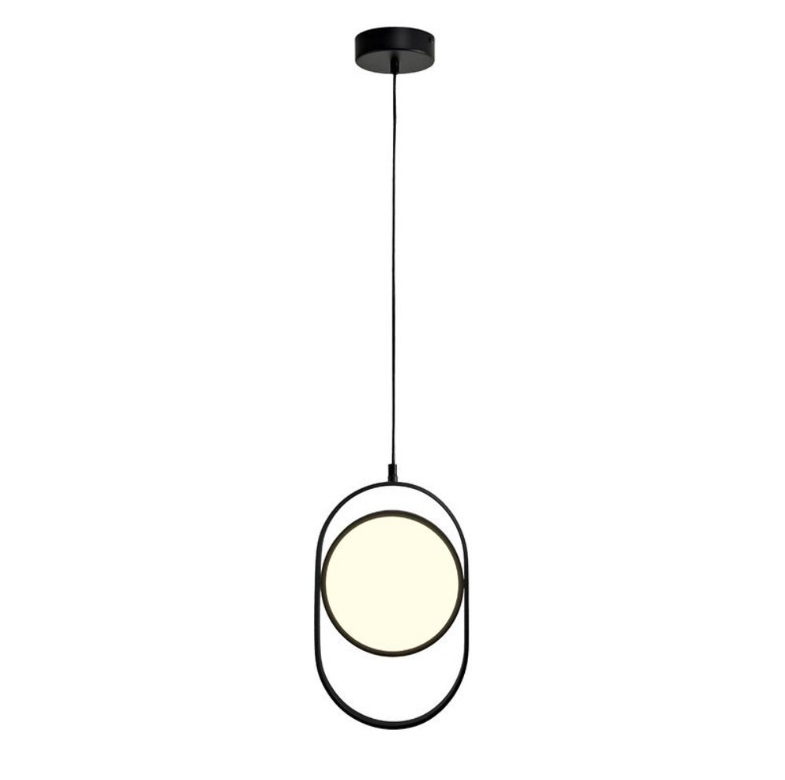 Czarna lampa wisząca Elipse Mini - regulowany klosz LED