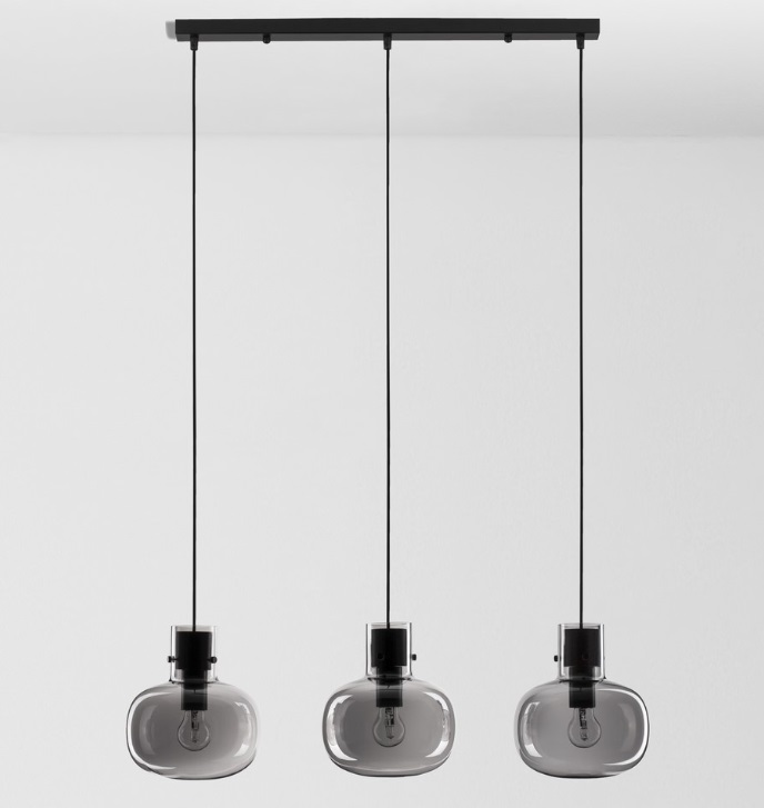Czarna lampa wisząca Mellu 3 - dymiona