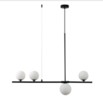 Czarna lampa wisząca Moderno 80 - białe kule
