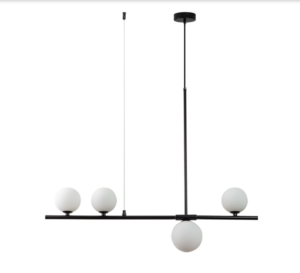 Czarna lampa wisząca Moderno 80 - białe kule