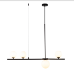 Czarna lampa wisząca Moderno 80 - mleczne kule