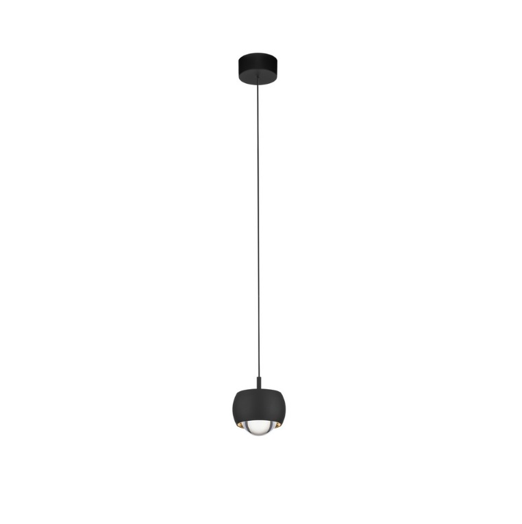 Czarna lampa wisząca Softlin LED - kulka akrylowa