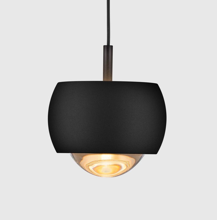 Czarna lampa wisząca Softlin LED - kulka