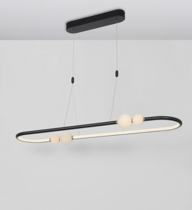 Czarna lampa wisząca Xalume LED na pilota