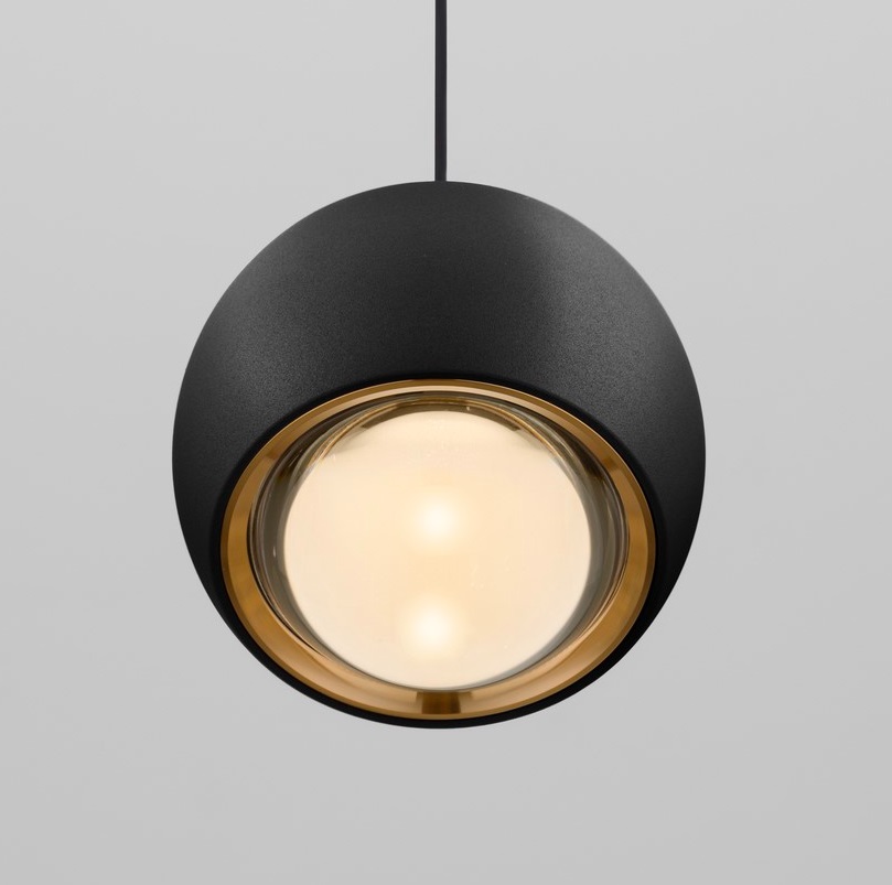 Czarna lampa wisząca kulka Softlin LED