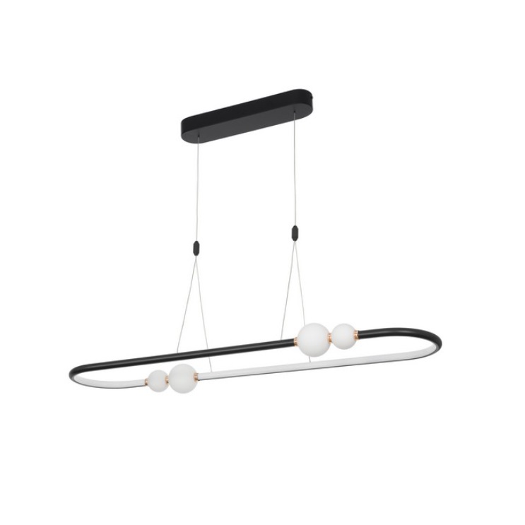 Czarna lampa wisząca na pilota Xalume LED