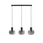 Czarna lampa wisząca nad stół Mellu 3 - dymione klosze