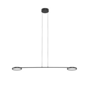 Czarna lampa wisząca Vialto 2 - płaskie klosze LED