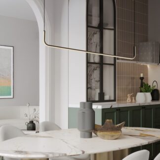 Czarna liniowa lampa wisząca nad stół Lineform LED - 20W