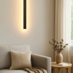 Czarny kinkiet dekoracyjny pionowy - swiatlo posrednie na boki