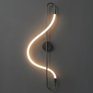 Czarny pionowy kinkiet do salonu Essa LED 9W