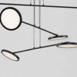 Czarny żyrandol Vialto - dyski LED