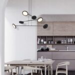 Czarny żyrandol nad stół Vialto - designerskie dyski LED 51W