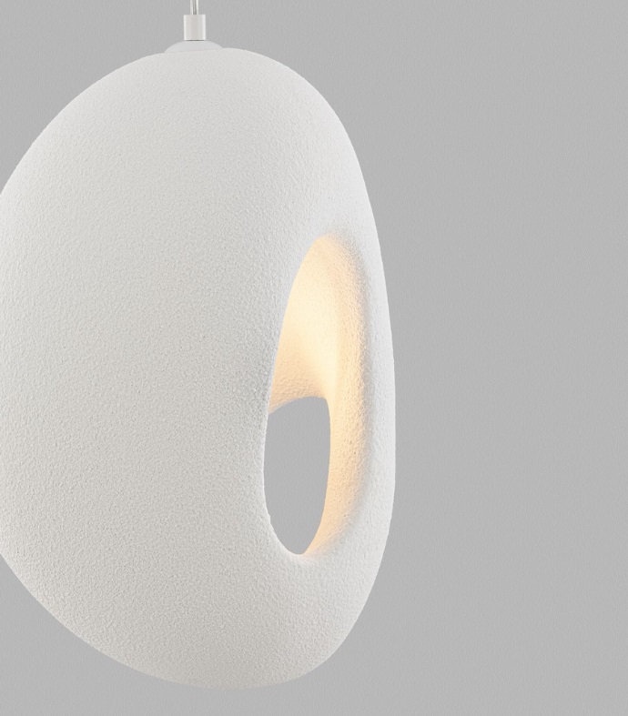 Designerska lampa Cluora 2 - biała struktura