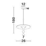 Designerska lampa wisząca Taliana 26 LED - wymiary
