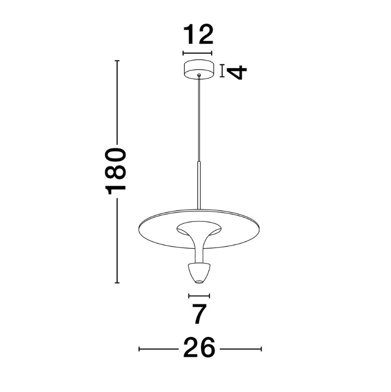 Designerska lampa wisząca Taliana 26 LED - wymiary