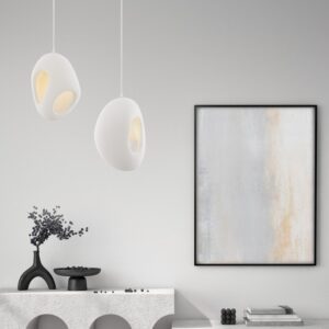 Designerska lampa wisząca Cluora 2 - biała struktura