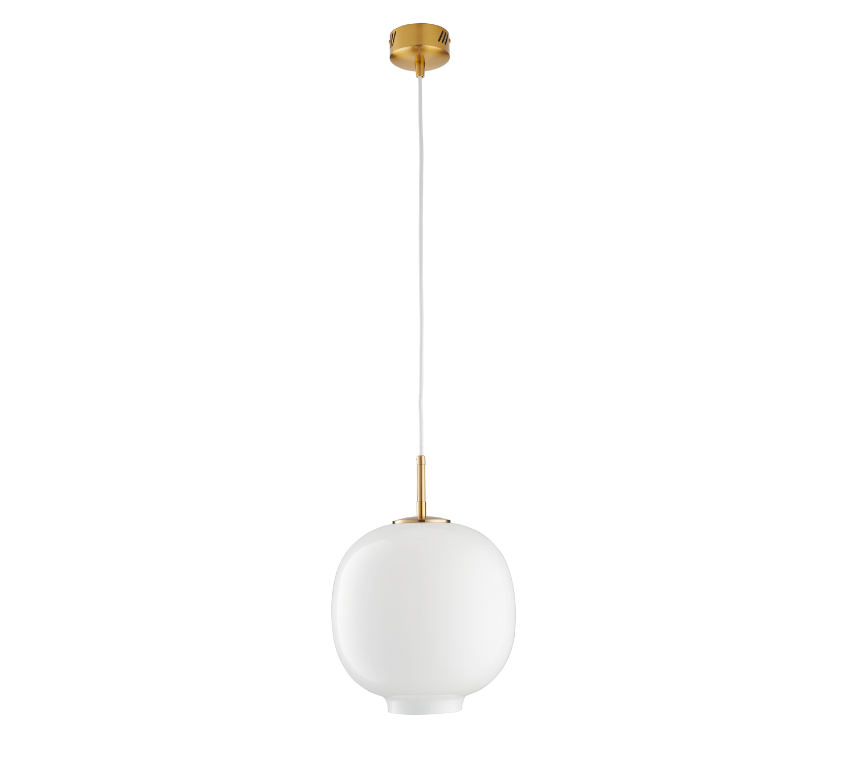 Elegancka lampa wisząca Boni - mleczna kula