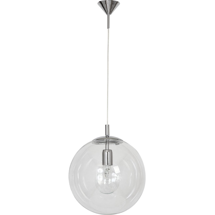 Elegancka lampa wisząca kula Globe - chromowa