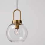 Klasyczna złota lampa wisząca Quina - szklana