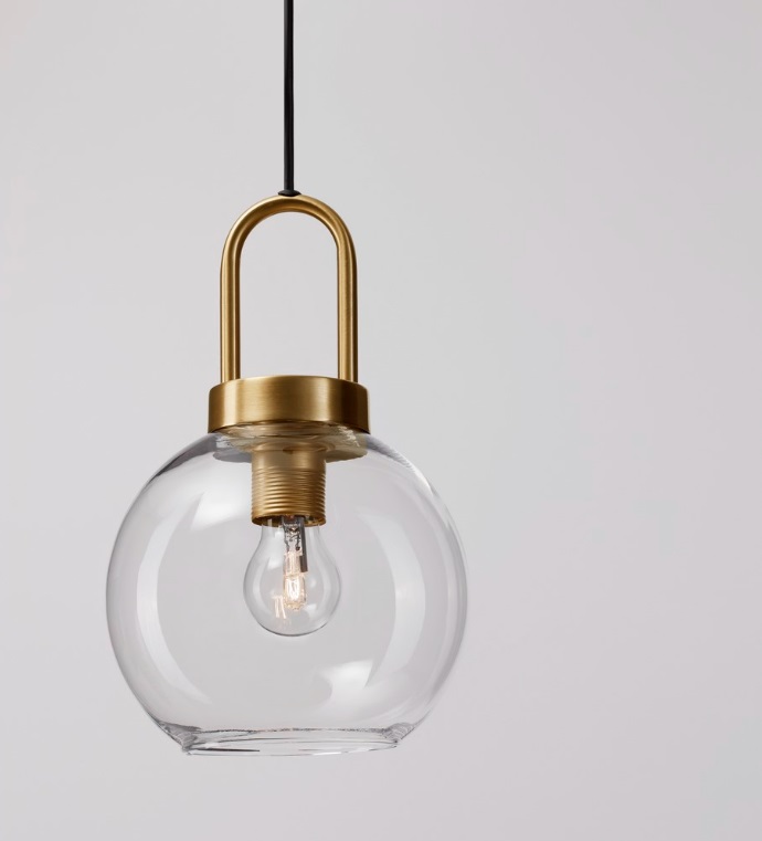 Klasyczna złota lampa wisząca Quina - szklana