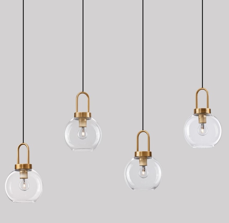 Klasyczna złota lampa wisząca nad stół Quina 4-punktowa
