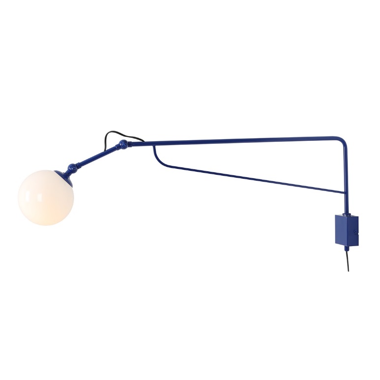 Kobaltowy kinkiet do salonu Soho Glass Long
