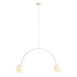 Kremowa lampa łuk Una 2 mleczne kule