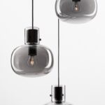 Lampa Mellu 3 - szare szklane klosze