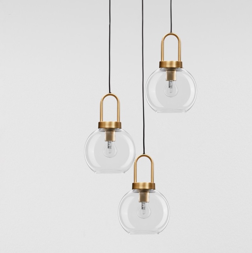 Lampa klasyczna wisząca Quina 3 - złota