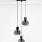 Lampa nad stół Mellu 3 - szare szklane klosze