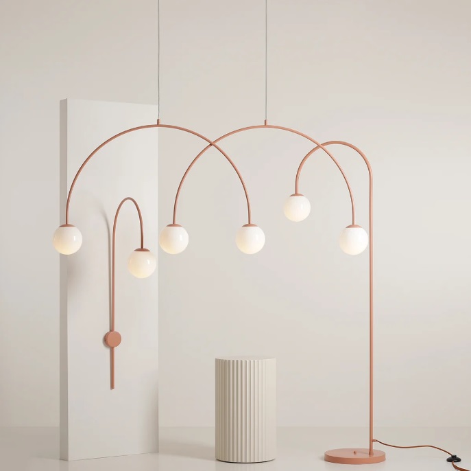 Lampa stojąca do salonu Una - terracotta