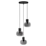 Lampa wisząca sufitowa Mellu 3 - szare szklane klosze