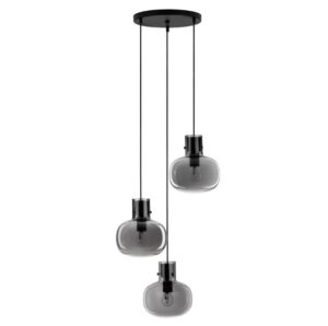 Lampa wisząca sufitowa Mellu 3 - szare szklane klosze