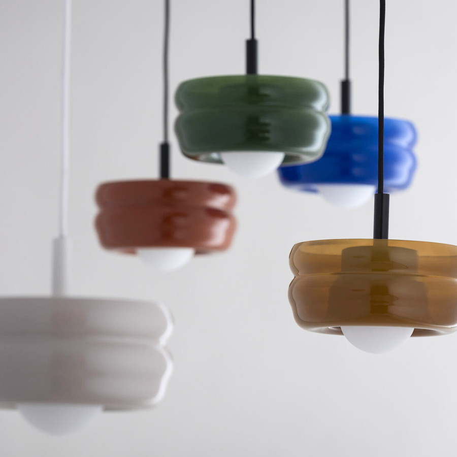Lampy wiszące Tevo Argon szklane w kolorach ziemi