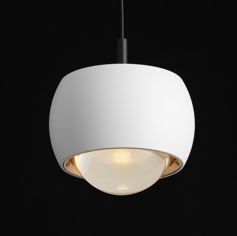 Minimalistyczna lampa wisząca Softlin LED - biała kulka